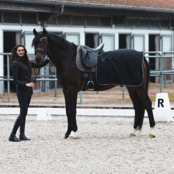 Manta Riñonera Polar Dorso Kiel Horze Negro Manta Riñonera Polar Dorso Kiel Horze Negro