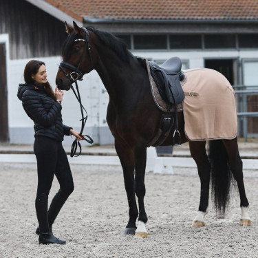 Manta Riñonera Polar Dorso Kiel Horze Marrón claro