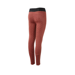 Leggings de equitación con silicona Horze Leighton Adolescente de asiento completo con forro cálido Roano rojo