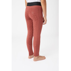 Leggings de equitación con silicona Horze Leighton Adolescente de asiento completo con forro cálido Roano rojo