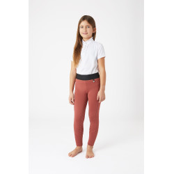 Leggings de equitación con silicona Horze Leighton Adolescente de asiento completo con forro cálido Roano rojo