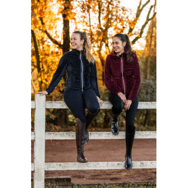 Chaqueta de equitación polar a rayas Horze Della para mujer Chaqueta de equitación polar a rayas Horze Della para mujer