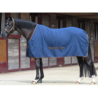 Sábana fresca de lino Bucas Marino / café Azul marino