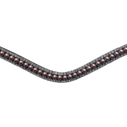Frontal Montar perlas oro rosa Castaño Marr&amp;amp;amp;oacute;n