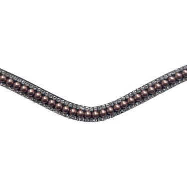 Frontal Montar perlas oro rosa Castaño Marr&amp;amp;amp;oacute;n