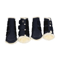 Guarniciones Montar de cuero PU por 4 Marino Azul marino