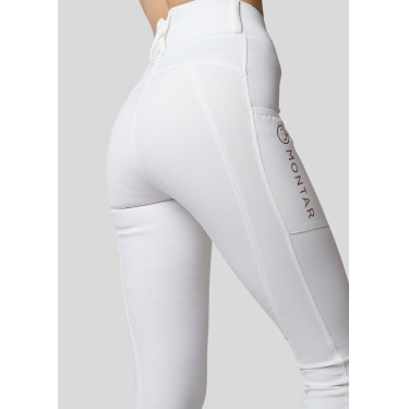 Legging Montar Michelle logo full grip mujer Blanco / oro rosa Legging Montar Michelle logo full grip mujer Blanco / oro rosa