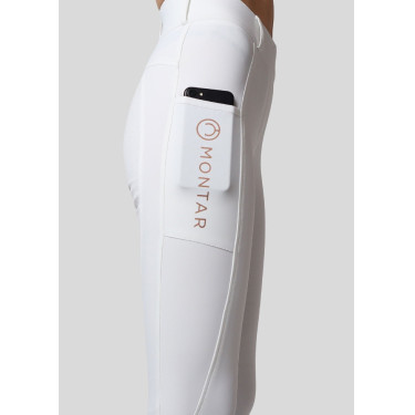 Legging Montar Michelle logo full grip mujer Blanco / oro rosa Legging Montar Michelle logo full grip mujer Blanco / oro rosa