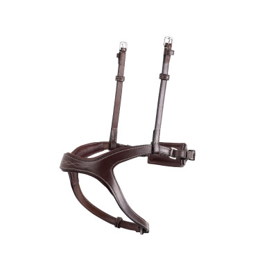 Muserola combinada Montar adaptada cuero curtido Castaño Marrón Muserola combinada Montar adaptada cuero curtido Castaño Marrón