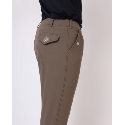 Pantalón Montar Gary hombre grip rodillas Barro Marr&amp;oacute;n