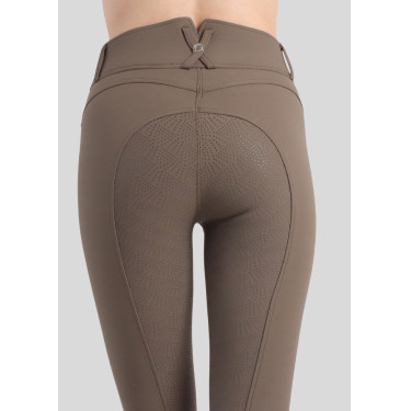 Pantalón de montar Megan de talle alto para mujer con full grip Vol 2 Barro Marrón