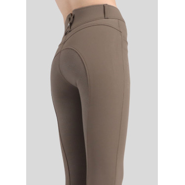 Pantalón de montar Megan de talle alto para mujer con full grip Vol 2 Barro Marrón
