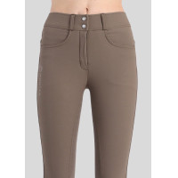 Pantalón de montar Megan de talle alto para mujer con full grip Vol 2 Barro Marrón
