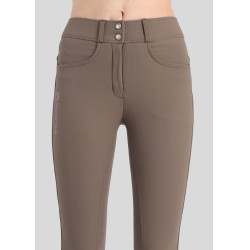 Pantalón de montar Megan de talle alto para mujer con full grip Vol 2 Barro Marrón
