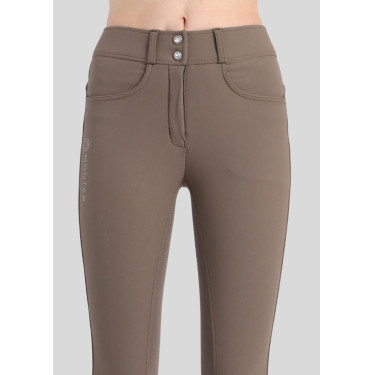 Pantalón de montar Megan de talle alto para mujer con full grip Vol 2 Barro Marrón