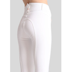 Pantalón de montar Molly Yati para mujer de talle alto Blanco / oro rosa
