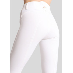 Pantalón de montar Molly Yati para mujer de talle alto Blanco / oro rosa