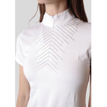 Polo de concurso Montar Bling de manga corta para mujer Polo de concurso Montar Bling de manga corta para mujer