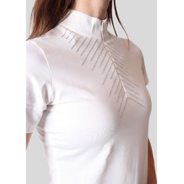Polo de concurso Montar Bling de manga corta para mujer Polo de concurso Montar Bling de manga corta para mujer