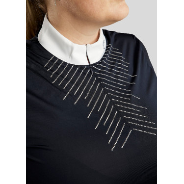 Polo de concurso Montar crystal claro mujer Marino Azul marino