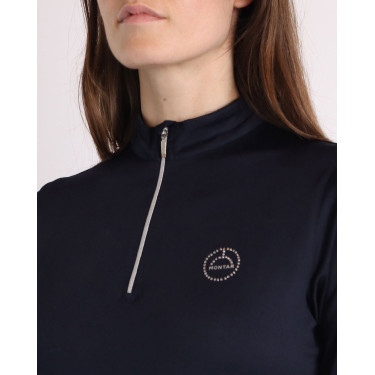 Polo de competición Montar Everly logo de cristal manga larga mujer Polo de competición Montar Everly logo de cristal manga larga mujer