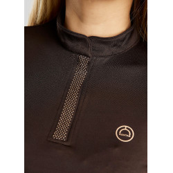 Polo de montar Briella de manga larga cristal oro rosa Curve mujer Castaño Marrón