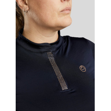 Polo de montar Briella de manga larga cristal oro rosa Curve mujer Marino Azul marino