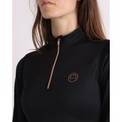 Polo de equitación Everly para niño de manga larga rosa dorado Polo de equitación Everly para niño de manga larga rosa dorado