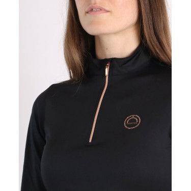 Polo de montar Everly Mon Tech para mujer de manga larga en rosa dorado Polo de montar Everly Mon Tech para mujer de manga larga en rosa dorado