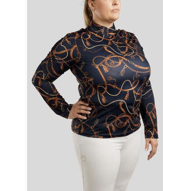 Polo Montar Haily Bridle manga larga Curve mujer Marino Azul marino