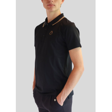 Polo de montar para hombre con cuello en contraste y mangas cortas Polo de montar para hombre con cuello en contraste y mangas cortas