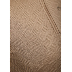 Polo de equitación MoCilia Jacquard refinado de manga larga para mujer Latté Marr&amp;amp;amp;oacute;n
