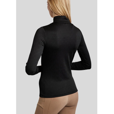 Polo de equitación MoCilia Jacquard refinado de manga larga para mujer Polo de equitación MoCilia Jacquard refinado de manga larga para mujer