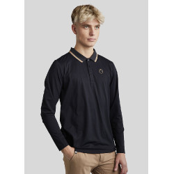 Polo de montar MoDrake para hombre con cuello en contraste y mangas largas