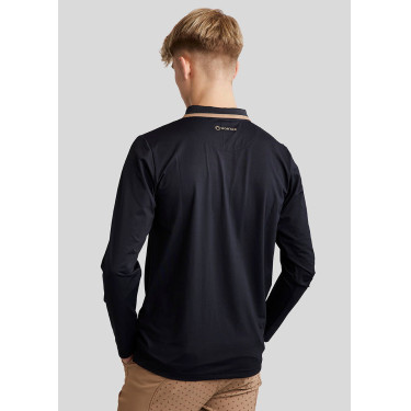 Polo de montar MoDrake para hombre con cuello en contraste y mangas largas Polo de montar MoDrake para hombre con cuello en contraste y mangas largas