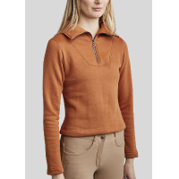 Sudadera Montar MoElla con cremallera de un cuarto para mujer Bronce Marrón