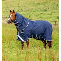 Manta Horseware Rhino Plus Turnout 0g Marino a cuadros / índigo Azul marino