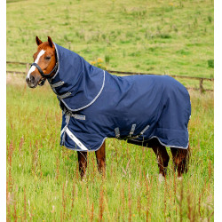 Manta Horseware Rhino Plus Turnout 0g Marino / gris titanio / azul clásico Azul marino