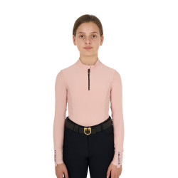 Capa base Equestro de entrenamiento de manga larga para niña Camafeo rosa