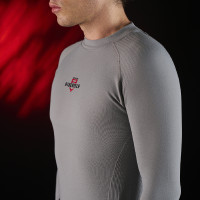 Capa base de hombre de manga larga Equestro Ridertechnology Pájaro burlón Gris Capa base de hombre de manga larga Equestro Ridertechnology Pájaro burlón Gris