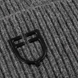 Gorro Equestro unisex de lana con textura de punto Gris mezclado
