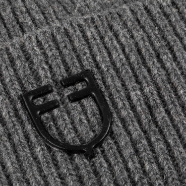 Gorro Equestro unisex de lana con textura de punto Gris mezclado