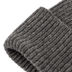 Gorro Equestro unisex de lana con textura de punto Gris mezclado