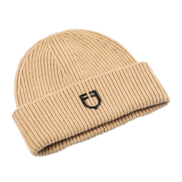 Gorro Equestro unisex de lana con textura de punto Camello Marr&amp;amp;amp;oacute;n