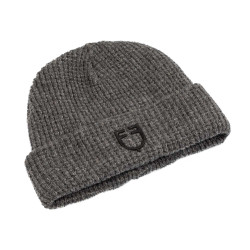 Gorro Equestro unisex de lana acanalada con logotipo Gris mezclado