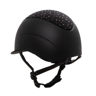 Casco mate con visera estrecha y logotipo con strass homologado EN 1384-2023 Equestro Casco mate con visera estrecha y logotipo con strass homologado EN 1384-2023 Equestro