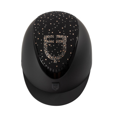 Casco mate con visera estrecha y logotipo con strass homologado EN 1384-2023 Equestro Casco mate con visera estrecha y logotipo con strass homologado EN 1384-2023 Equestro