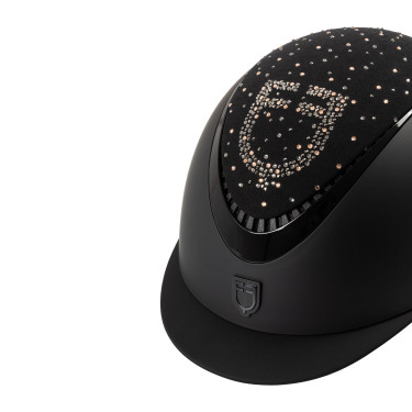 Casco mate con visera estrecha y logotipo con strass homologado EN 1384-2023 Equestro Casco mate con visera estrecha y logotipo con strass homologado EN 1384-2023 Equestro