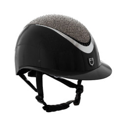 Casco Star con amplia visera y strass homologado EN 1384-2023 Equestro