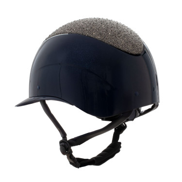Casco Star con amplia visera y strass homologado EN 1384-2023 Equestro Navy blue / plata Azul Casco Star con amplia visera y strass homologado EN 1384-2023 Equestro Navy blue / plata Azul